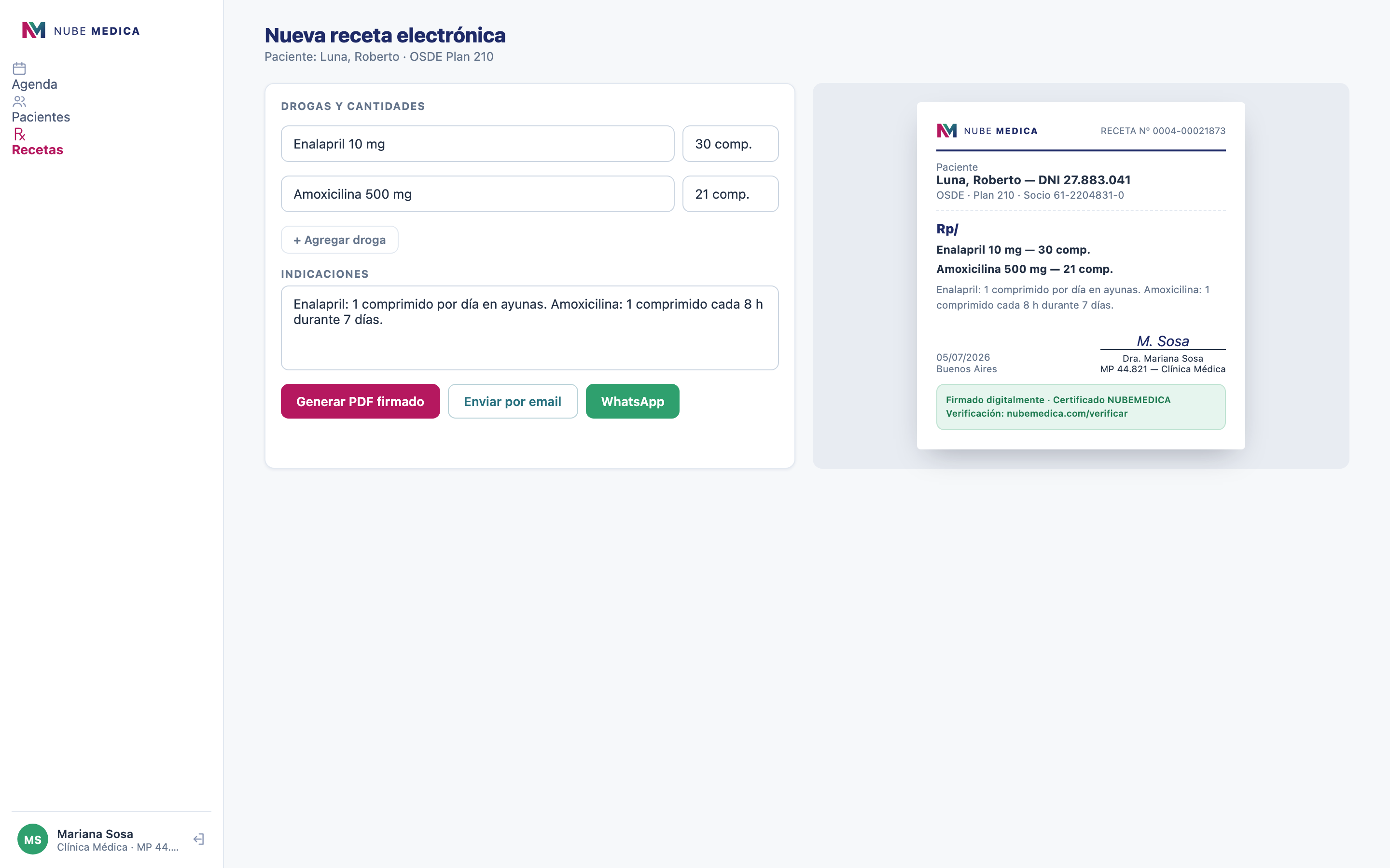 Nube Médica: receta electrónica con firma digital